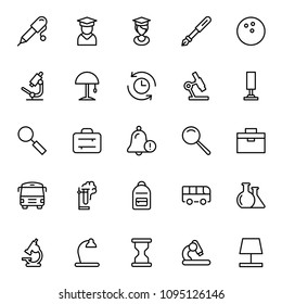 College icon set. Collection of high quality black outline logo for web site design and mobile apps. Vector illustration on a white background.