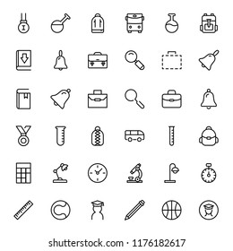 College icon set. Collection of high quality black outline logo for web site design and mobile apps. Vector illustration on a white background.