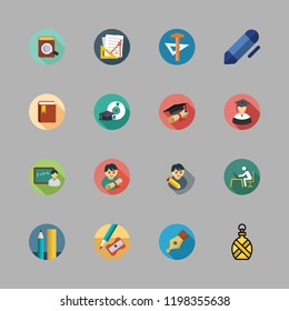 college icon set. vector set about student, graduate, studying and pencil icons set.