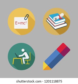 college icon set. vector set about studying, books, pencil and physics icons set.