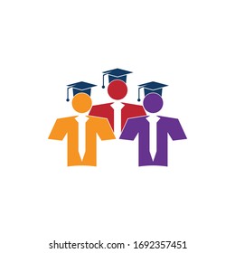 Icono de la universidad y plantilla de vector de símbolos