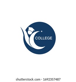 College icon and symbol vector template illustration