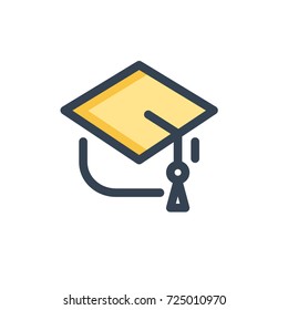 College icon vector. College filled outline style design