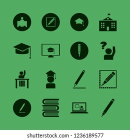 college icon. college vector icons set graduaded student, ask pupil, teacher and online education