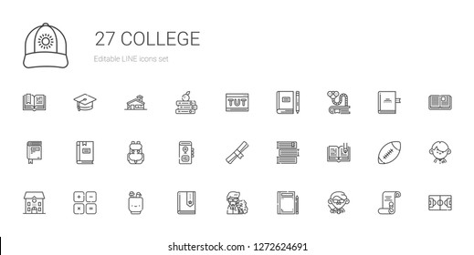 College Icons Set Collection College Teacher Stock Vector Royalty Free