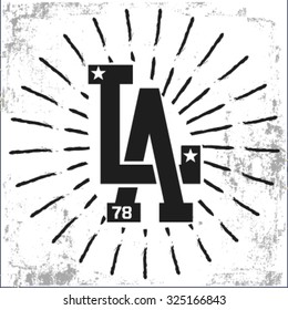 College L.A. sport typography, t-shirt graphics