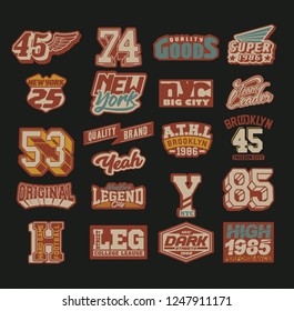 college label. Typography tee print design