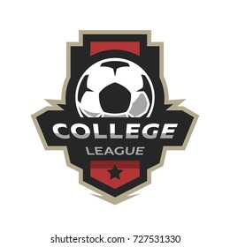 College league, soccer logo.