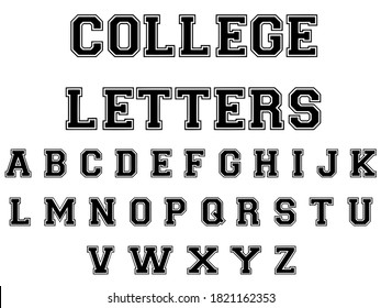 college letters alphabet, vector illustration.