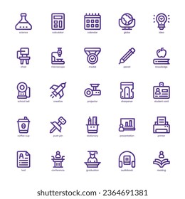 College Life icon pack for your website, mobile, presentation, and logo design. College Life icon basic line gradient design. Vector graphics illustration and editable stroke.
