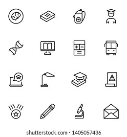 College line icon set. Collection of pixel perfect high quality black outline logo for web site design and mobile apps. College graduate vector illustration on a white background