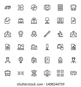 College line icon set. Collection of pixel perfect high quality black outline logo for web site design and mobile apps. College graduate vector illustration on a white background