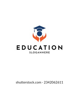 College Logo Design Creative Idea, Graduate Toga Hat for School Education University College Academic Campus logo design