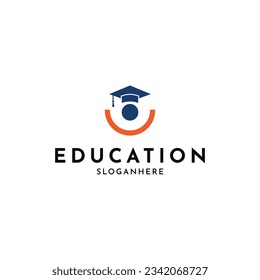 College Logo Design Creative Idea, Graduate Toga Hat for School Education University College Academic Campus logo design