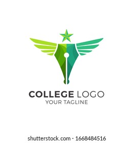 College logo design template. Vector illustration of icon
