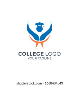 College logo design template. Vector illustration of icon