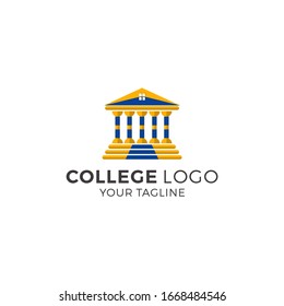 College logo design template. Vector illustration of icon