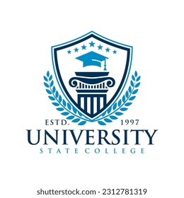 College logo design template. Vector illustration . University College Logo Badges Emblems Signs Stock Vector . College Campus Logo .