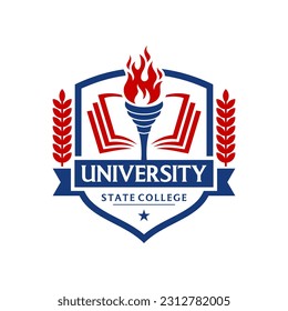 College logo design template. Vector illustration . University College Logo Badges Emblems Signs Stock Vector . College Campus Logo