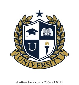 College logo design template. Vector illustration . University College Logo Badges Emblems Sign Vector . College Campus Logo