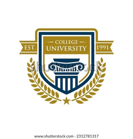 College logo design template. Vector illustration . University College Logo Badges Emblems Signs Stock Vector . College Campus Logo .