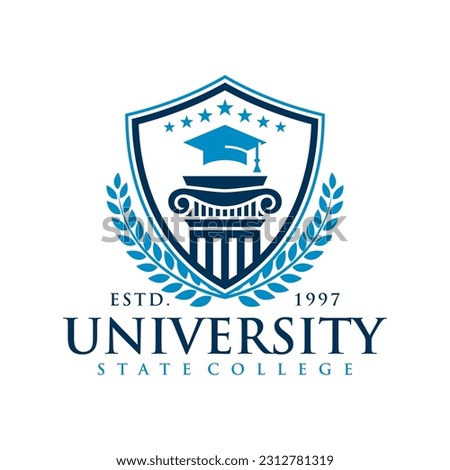 College logo design template. Vector illustration . University College Logo Badges Emblems Signs Stock Vector . College Campus Logo .