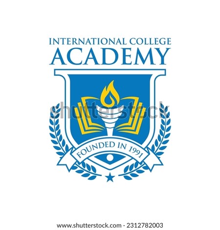 College logo design template. Vector illustration . University College Logo Badges Emblems Signs Stock Vector . College Campus Logo .