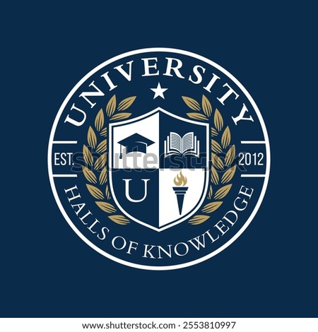 College logo design template. Vector illustration . University College Logo Badges Emblems Sign Vector . College Campus Logo