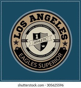 College Los angeles varsity division sport baseball america typography, t-shirt graphics. White color version. Very easy to use for apparel.