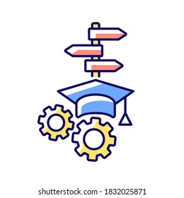 College Major RGB Color Icon. Academic Minors. Decision Making. School Leavers Opportunities. Graduate And Undergraduate Degree. Higher Education Qualifications. Isolated Vector Illustration