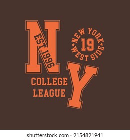 College Miami slogan typography for t-shirt. Varsity slogan print tee shirt, sport apparel print. Vintage graphics. Vector illustration.