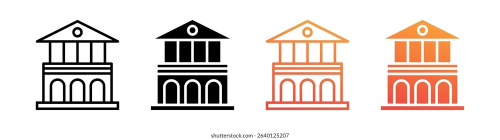 College Multi Style Icon Set Vector