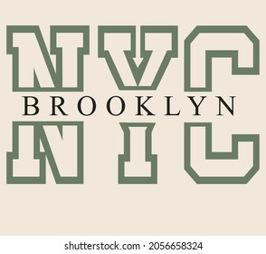 College New York City varsity slogan typography for t-shirt. Varsity slogan print tee shirt, sport apparel print. Vintage graphics. Vector illustration.