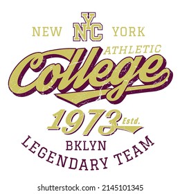 College  New york team  tshirt print