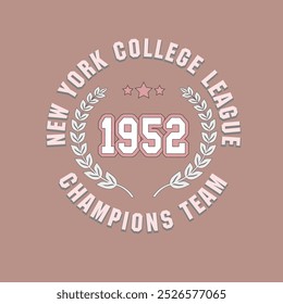 college of new york t-shirt illustration on sweet pink background illustration vector college 