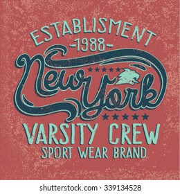 College New York typography, t-shirt graphics, vectors