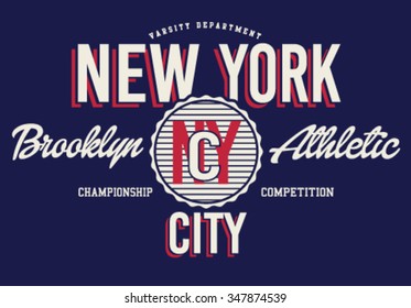 College New York typography, t-shirt graphics, vectors