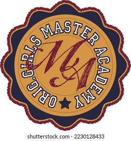college orinigal girls master academy slogan t shirt