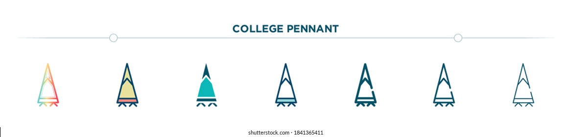 college pennant icon designed in gradient, filled, two color, thin line and outline style. vector illustration of college pennant vector icons. can be used for mobile, ui, web
