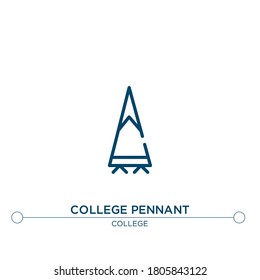 college pennant vector line icon. Simple element illustration. college pennant outline icon from college concept. Can be used for web and mobile
