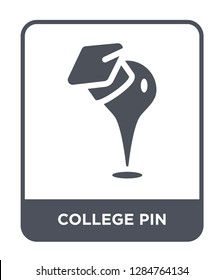 college pin icon vector on white background, college pin trendy filled icons from Maps and locations collection, college pin vector illustration