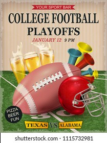 College playoffs football poster.