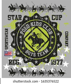 College polo athletic team vector art