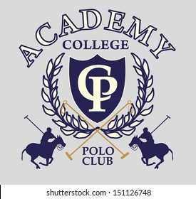 college polo player vector art