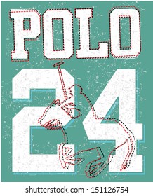 college polo player vector art