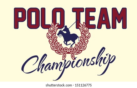 college polo player vector art