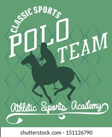 college polo player vector art