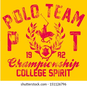 college polo player vector art