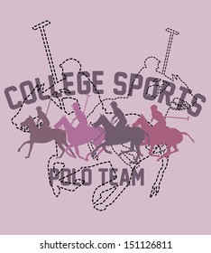 college polo player vector art