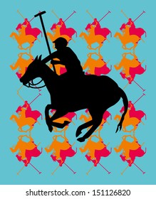 college polo player vector art